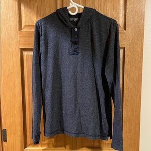 Kenneth Cole Reaction Navy Blue and Gray Striped Shirt